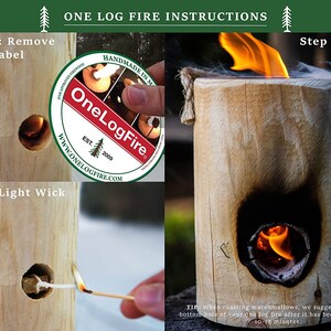 Mini Portable Bonfire Logs: Red Pine Swedish Torch - Set of 3 image 6