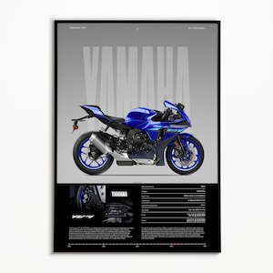 Yahama YZF-R1 Poster | Yoga Poster | Hyper Motorrad Poster | Super Motorrad Poster | Kunstdruck | Poster | Wohnkultur | Wanddekoration