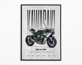 Ninja H2R Poster | Digital Download | Hyper Motorcycle Poster | Super Motorcycle Print | Art Print | Poster | Home Decor | Wall Decor