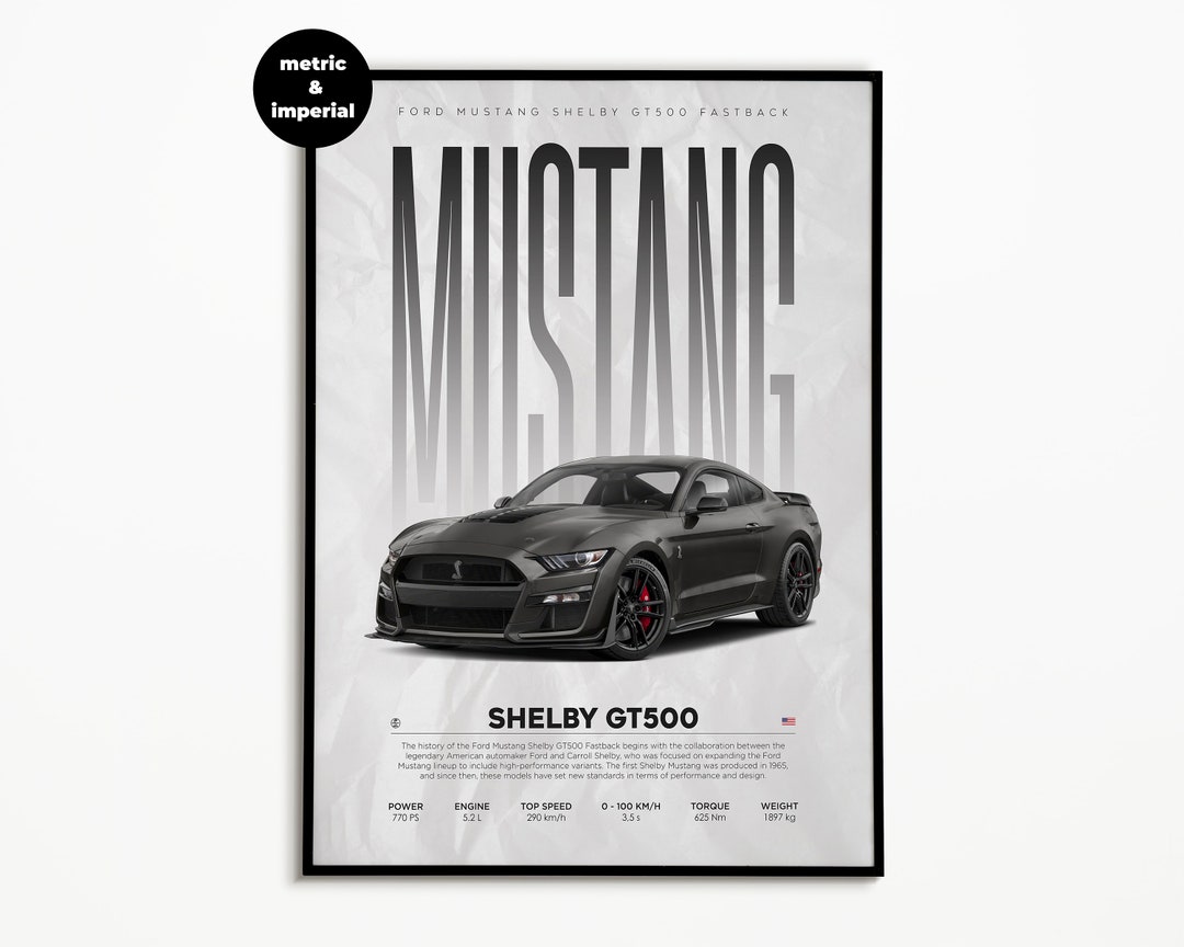 Ford Mustang Poster Shelby Poster Digital Download Hyper Car Poster ...