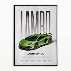 Lamborghini Aventador SVJ Poster | Digitaler Download | Hyper Auto Poster | Super Auto Druck | Kunstdruck | Poster | Wohnkultur | Wanddekoration