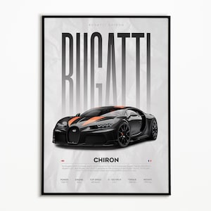 Bugatti Chiron Poster | Digital Download | Hyper Car Poster | Super Car Print | Art Print | Poster | Home Decor | Wall Decor