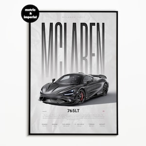McLaren 765LT Poster | Digitaler Download | Hyper Auto Poster | Super Auto Druck | Kunstdruck | Poster | Wohnkultur | Wanddekoration | Mklaren