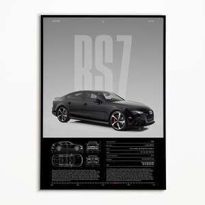 Póster de Audi RS7 Quattro / RS7 / Impresión física / Póster de hipercoche / Impresión de supercoche / Impresión artística / Póster de coche / Decoración del hogar / Decoración de pared
