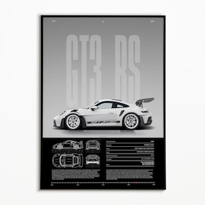 Porsche 911 GT3 RS Print | 992 | Car Print | Hyper Car Poster | Super Car Print | Art Print | Car Poster | Home Decor | Wall Decor