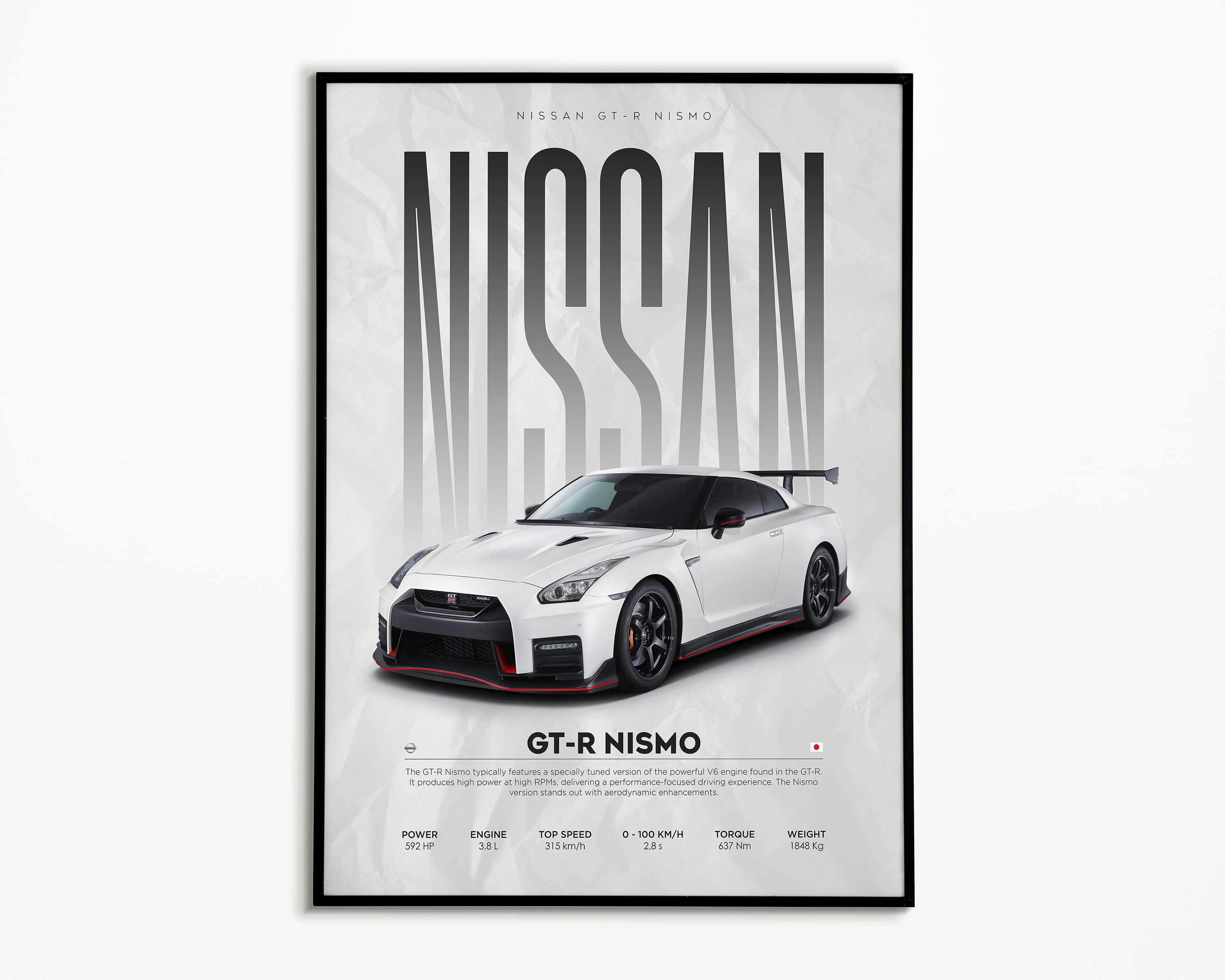 超レア品 NISSAN R35 GT-R 販売店用ポスター 額縁付き 中古美品