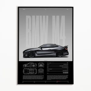 BMW M4 Wettbewerb Poster | Physischer Druck | Hyper Auto Poster | Super Auto Druck | Kunstdruck | Poster | Wohnkultur | Wanddekoration