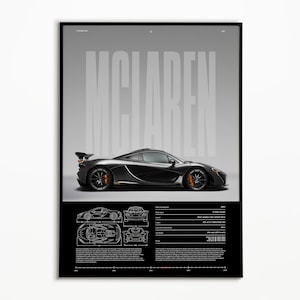 McLaren P1 Poster | Digital Download | Hyper Car Poster | Super Car Print | Art Print | Poster | Home Decor | Wall Decor | Mclaren
