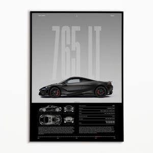 Mlaren 765LT Poster | Physischer Druck | Hyper Auto Poster | Super Auto Druck | Kunstdruck | Poster | Wohnkultur | Wanddekoration