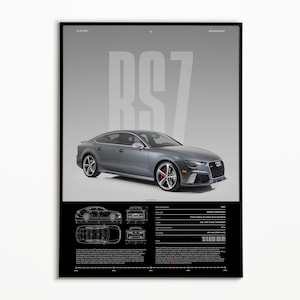 Impresión de Audi RS 7 / Audi RS7 / Impresión física de automóvil / Póster de hiperautomóvil / Impresión de superautomóvil / Impresión artística / Póster de automóvil / Decoración del hogar / Decoración de pared