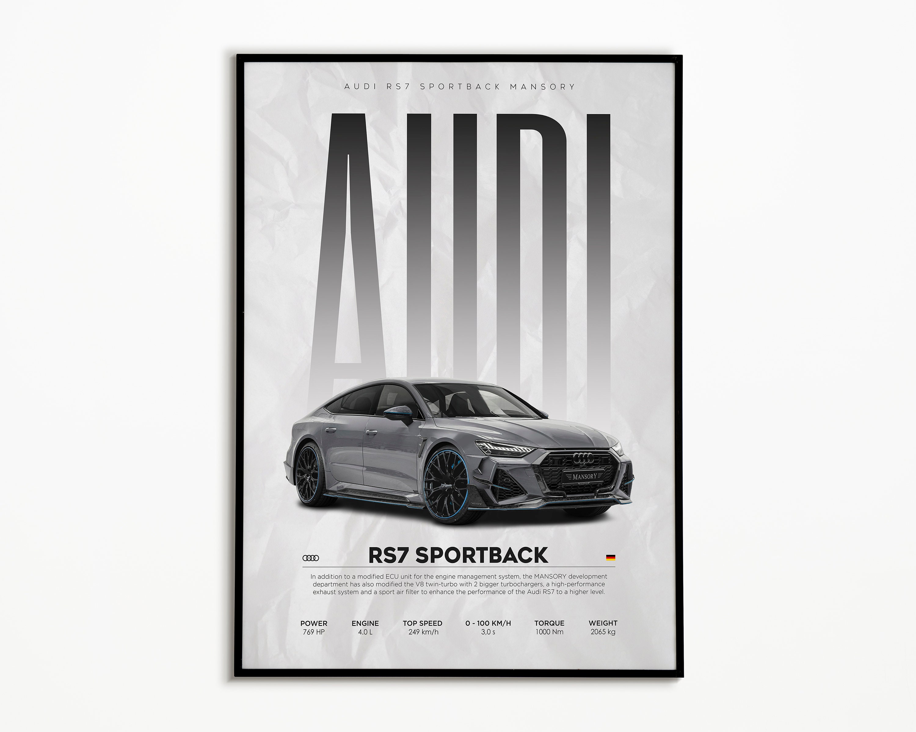 Audi A4 (2005-2008) B7 Car Poster – Custom Car Posters