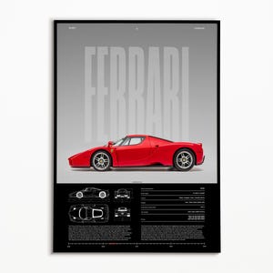 Ferrari Enzo Poster | Ferrari Print | Physical Print | Hyper Car Poster | Super Car Print | Framed Print | Poster | Home Decor | Wall Decor