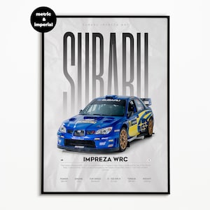 Subaru Impreza WRC Poster | Digitaler Download | Hyper Auto Poster | Super Auto Druck | Kunstdruck | Poster | Wohnkultur | Wanddekoration