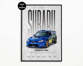 Cartel de Subaru Impreza WRC / Descarga digital / Cartel de Hyper Car / Super Car Print / Impresión de arte / Póster / Decoración del hogar / Decoración de la pared