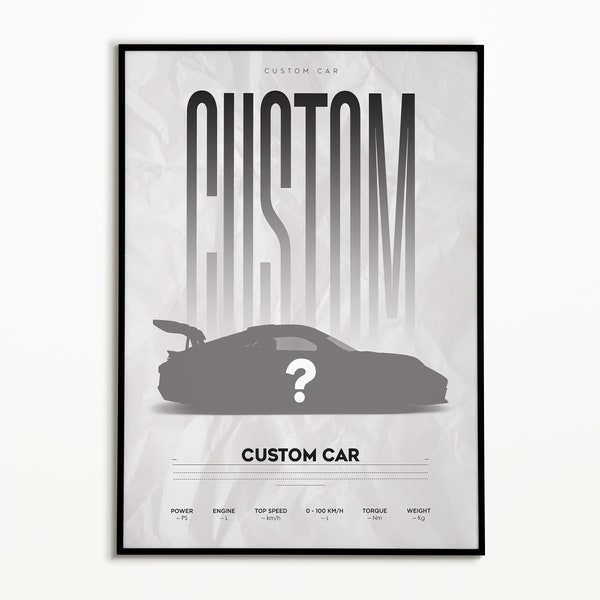 Custom Car Poster | Digital Download | Hyper Car Poster | Super Car Print | Art Print | Poster | Home Decor | Wall Decor