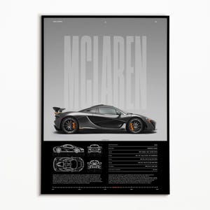 Mclaren P1 Poster | Physical Print | Hyper Car Poster | Super Car Print | Art Print | Poster | Home Decor | Wall Decor