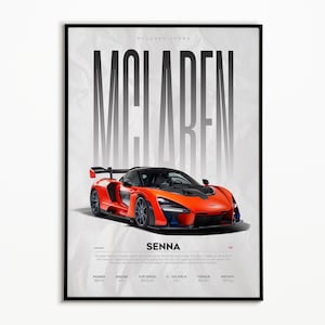 Mlaren Senna Poster | Digitaler Download | Hyper Auto Poster | Super Auto Druck | Kunstdruck | Poster | Wohnkultur | Wanddekoration