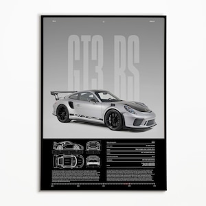 Porsche 911 GT3 RS Poster | 991.2 | Physical Print | Hyper Car Poster | Super Car Print | Art Print | Poster | Home Decor | Wall Decor