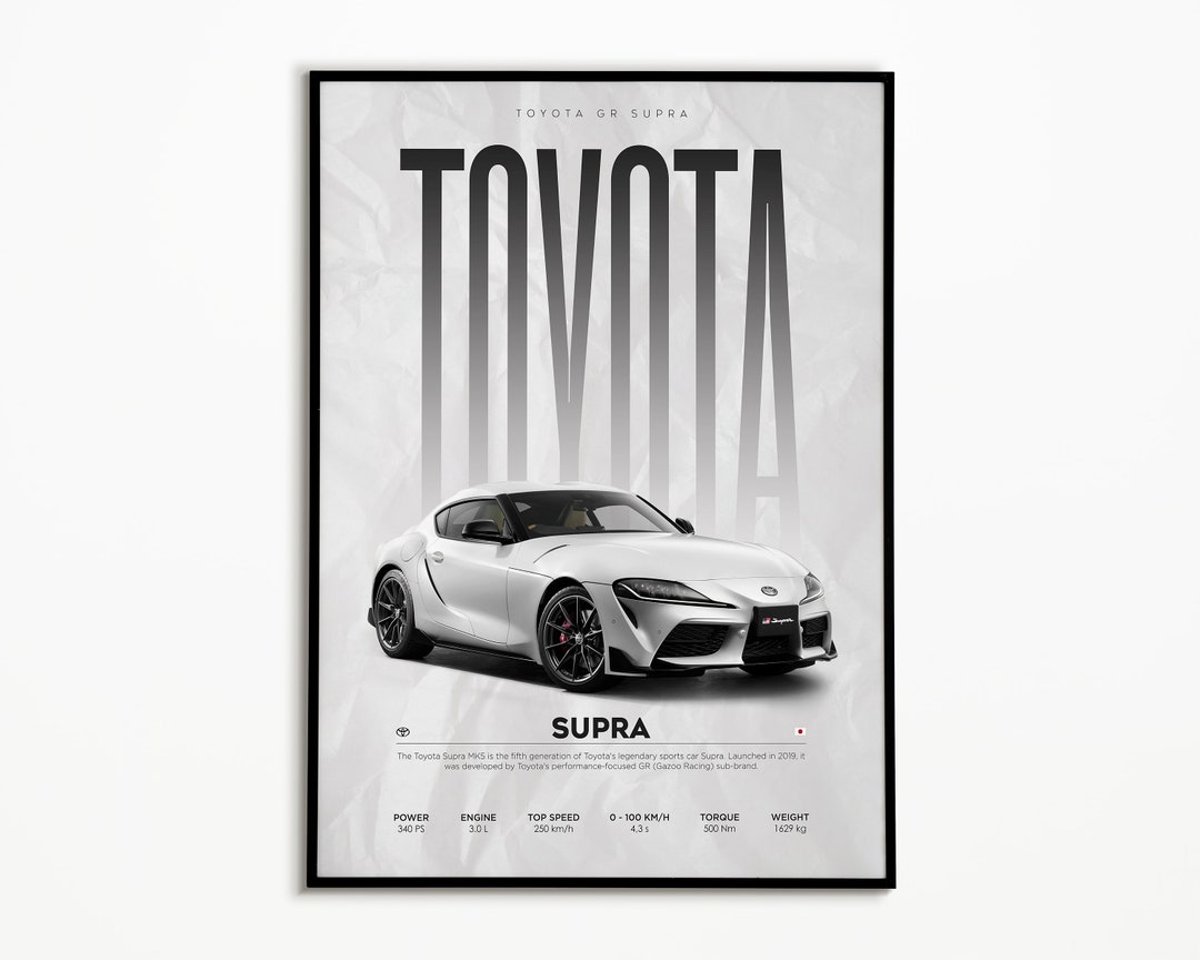 Toyota Supra Poster Digital Download Hyper Car Poster Super Car Print
