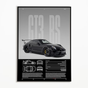 Porsche 911 GT3 RS Poster | 991.2 | Physical Print | Hyper Car Poster | Super Car Print | Art Print | Poster | Home Decor | Wall Decor