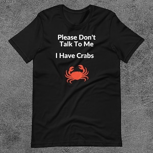 Please Don&#39;t Talk To Me I Have Crabs Shirt, Funny Shirt, Humorous Shirt, Sarcastic Inappropriate Shirt, Meme Shirt, Adult humor Shirt