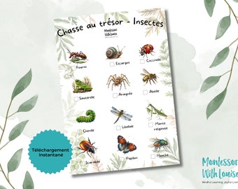 Best Printable Insects Scavenger Hunt | Outdoor Scavenger Hunt | Printable Game For Kids | Yard Game | Kid Activities | Montessori | Bugs