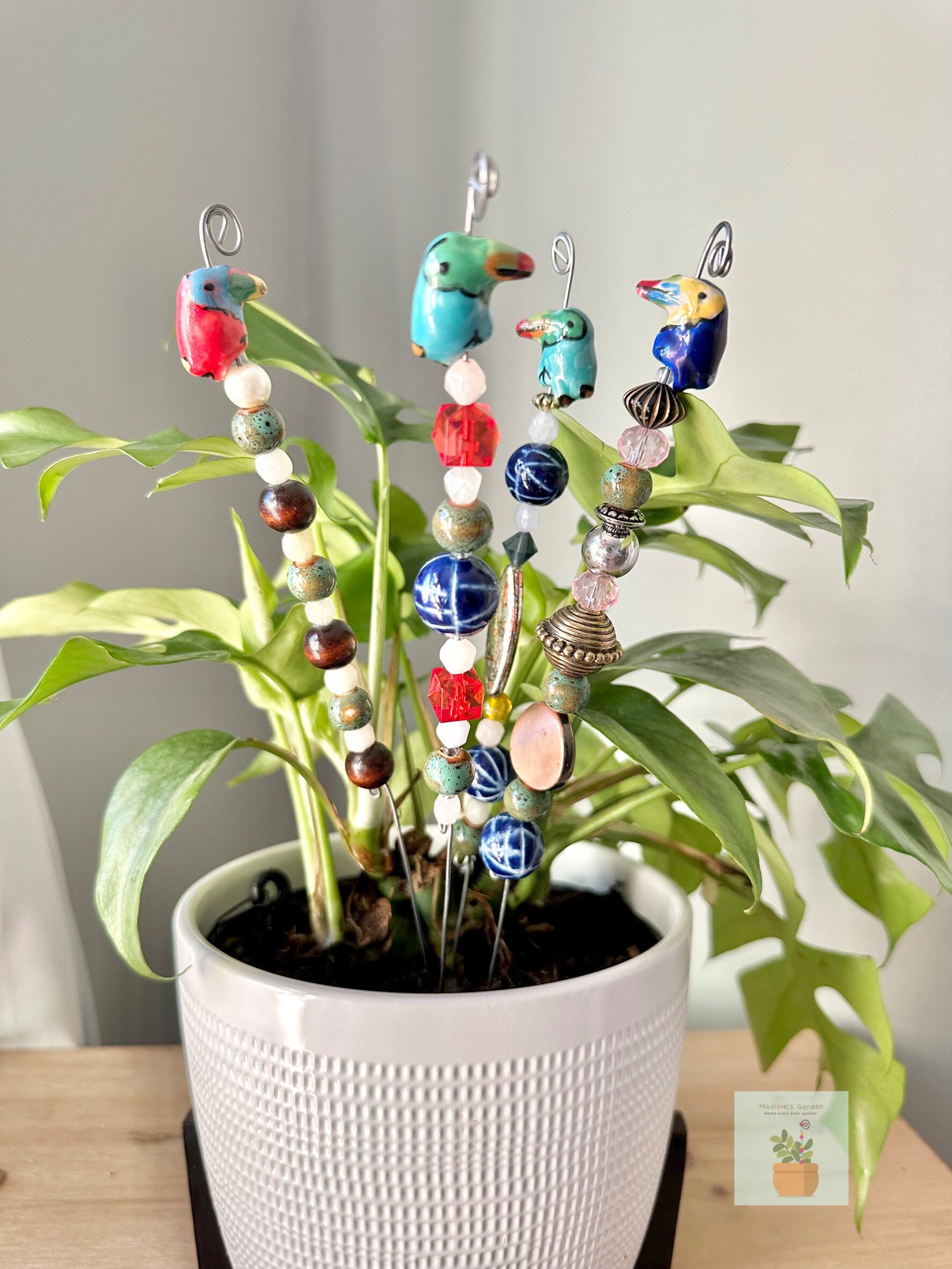 14 In. Sun Catcher Garden Stakes, Fairy Garden Stakes, Glass Jeweled