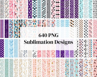Floral Key Fob Sublimation Designs: Wristlet Keychain PNG Bundle (640 Files)