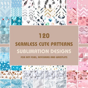 120 Geometric Patterns for Key Fob Sublimation- MEGA Bundle, Key Fob Wristlet Bundle, Key Fob Graphics, Wristlet png, Keychain