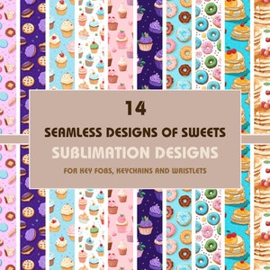 Sweets Sublimation Design, Key Fob Wristlet Bundle, Key Fob Graphics, Wristlet png, Keychain Wristlet Sublimation Design