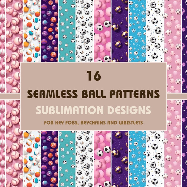 Tennis balls, Baseballs and Footballs Key Fob Sublimation, Key Fob Wristlet Bundle, Wristlet png, Keychain Wristlet Sublimation Design