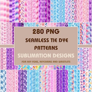 Key Fob Wristlet Bundle - Tie-Dye designs, 280 stunning PNG files, Key Fob Graphics, Wristlet png, Keychain Sublimation