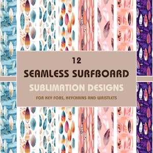 Surfboards Key Fob Sublimation, Key Fob Wristlet Bundle, Key Fob Graphics, Wristlet png, Keychain Wristlet Sublimation Design