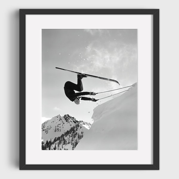 VINTAGE SKI PHOTO Print - Digital Download, Printable Art, Vintage Ski Art, Ski Home Decor, Ski Lodge Wall Decor, Ski Poster