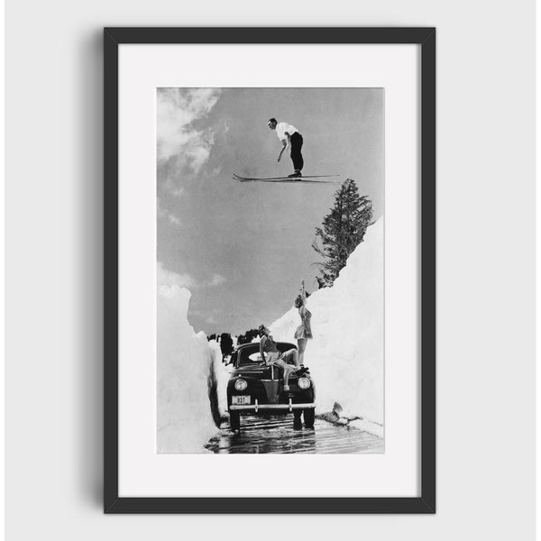 VINTAGE SKI PHOTO Print - Digital Download, Printable Art, Vintage Ski Art, Ski Home Decor, Ski Lodge Wall Decor, Ski Poster