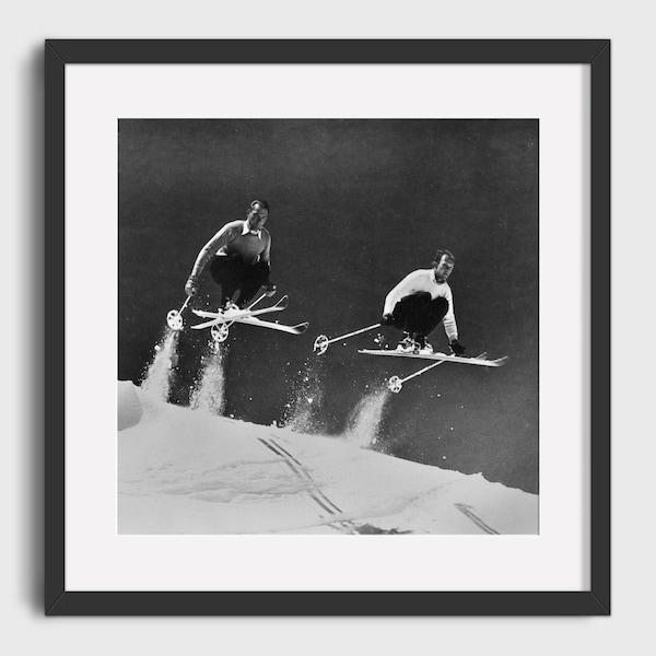 VINTAGE SKI PHOTO Print - Digital Download, Printable Art, Vintage Ski Art, Ski Home Decor, Ski Lodge Wall Decor, Ski Poster