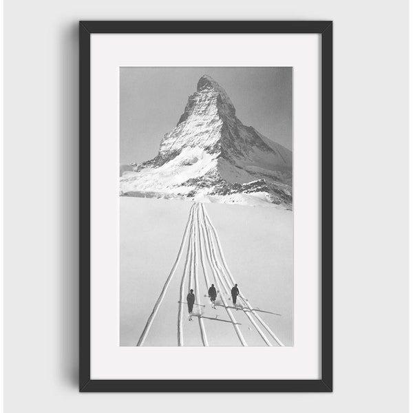 VINTAGE SKI FOTO Print - Digitale Download, Afdrukbare Kunst, Vintage Ski Art, Ski Home Decor, Ski Lodge Wall Decor, Ski Poster