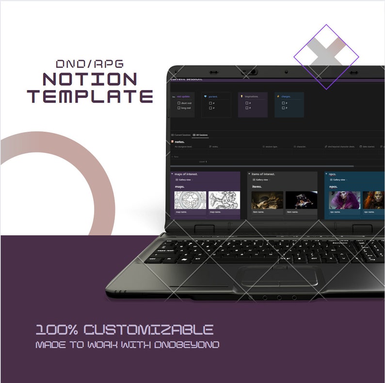 Dnd/tabletop RPG Notion Template Etsy
