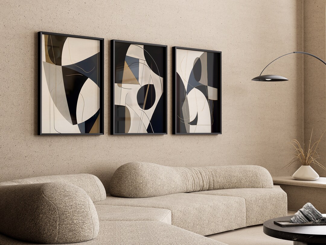 Modern Art Set of 3 Wall Decor Digital Downloads Etsy