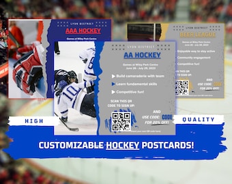 Hockey Customizable Postcards for Direct Mail Promos