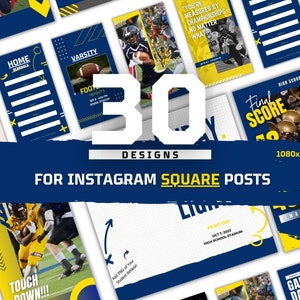 90 Sport Social Media Manager Instagram Post Bundle Navy Gold Preset image 2