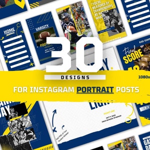 90 Sport Social Media Manager Instagram Post Bundle Navy Gold Preset image 3