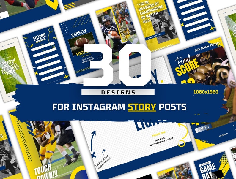 90 Sport Social Media Manager Instagram Post Bundle Navy Gold Preset image 4