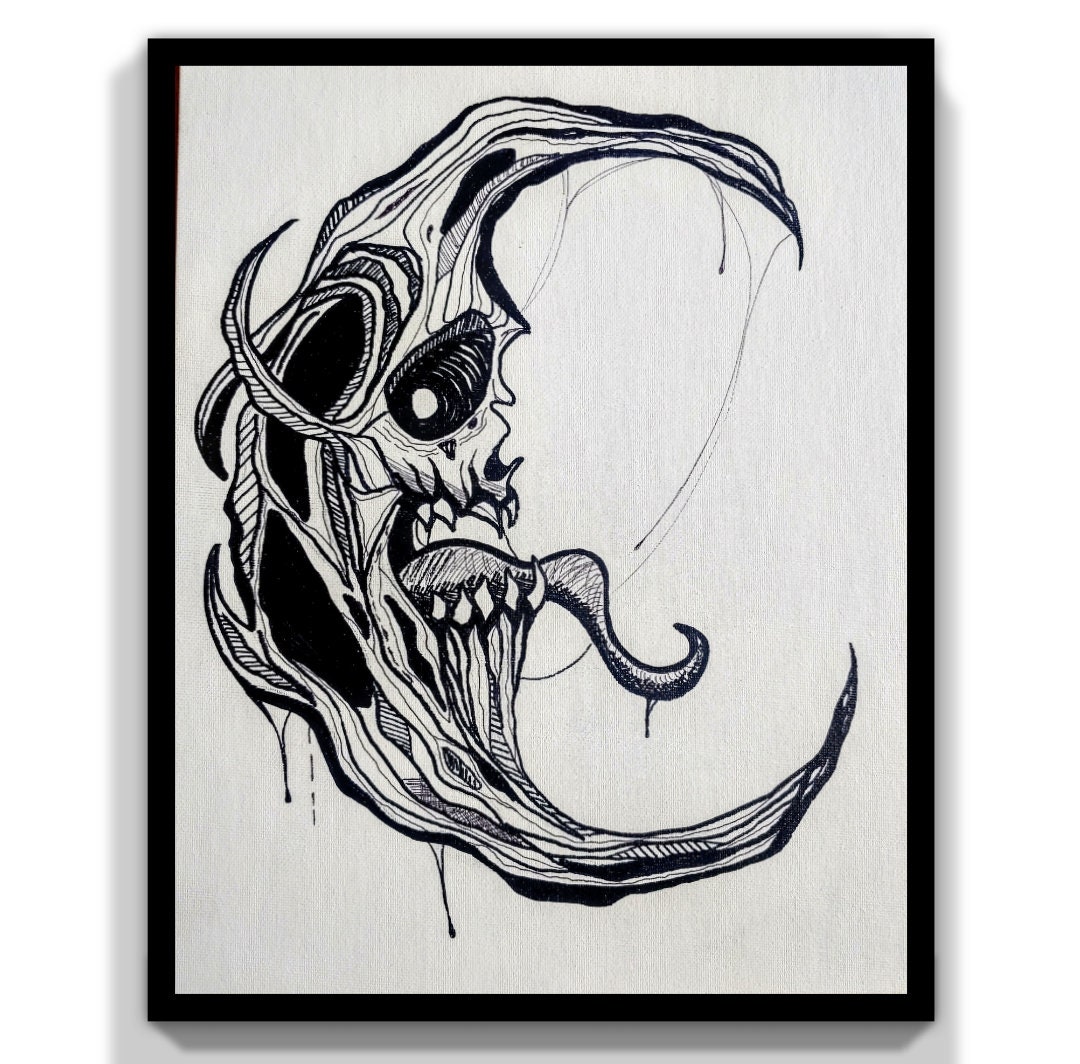 Goodnight Canvas Hand Drawn Sharpie on Canvas Board Etsy