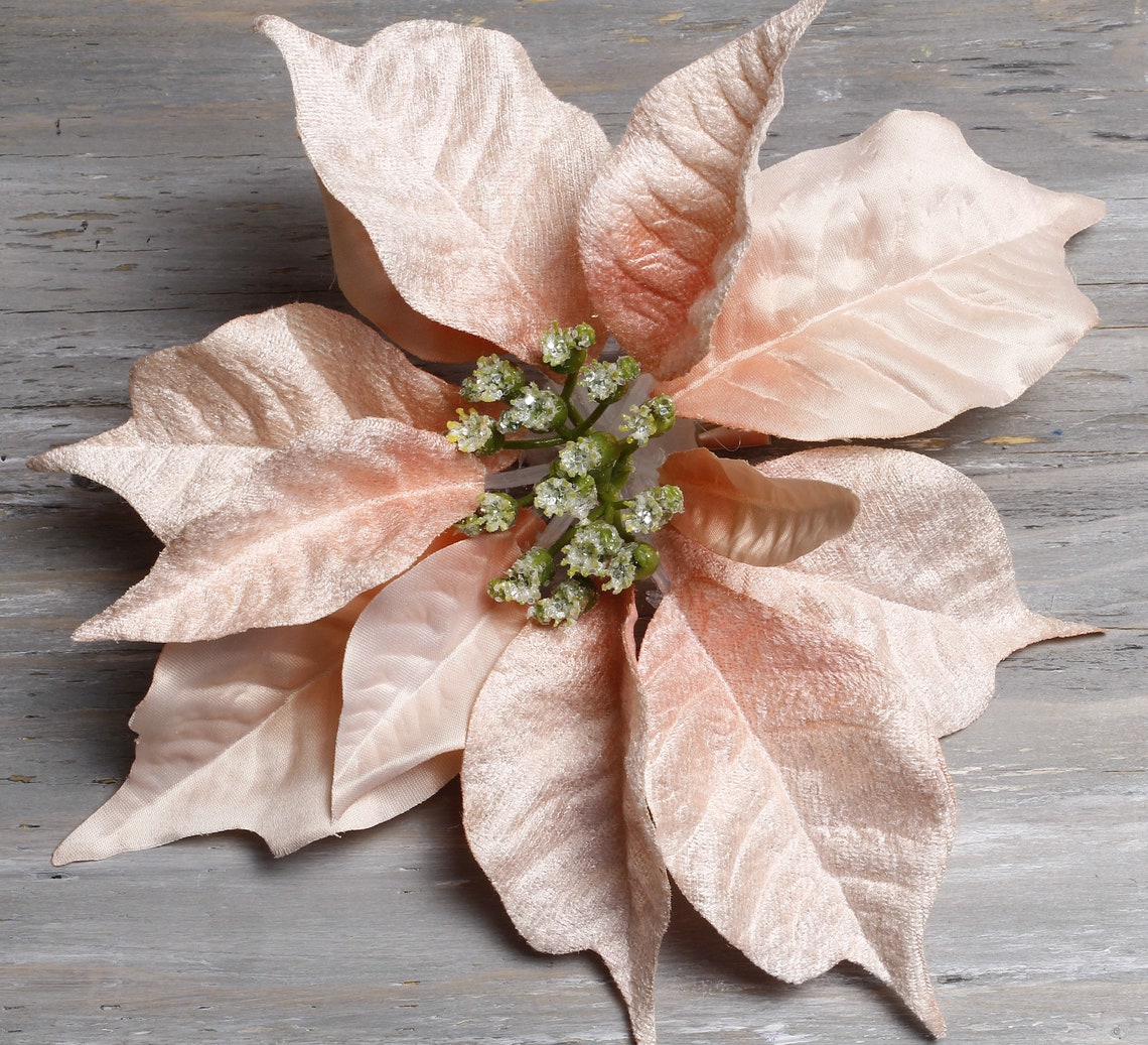 Pink Poinsettia Clip Christmas Ornaments Christmas Decor Pink Clip ...
