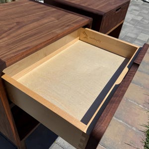 Japanese Style Walnut Nightstand /w Dovetail Drawer image 3