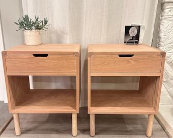 Japanese Style Red Oak Nightstand