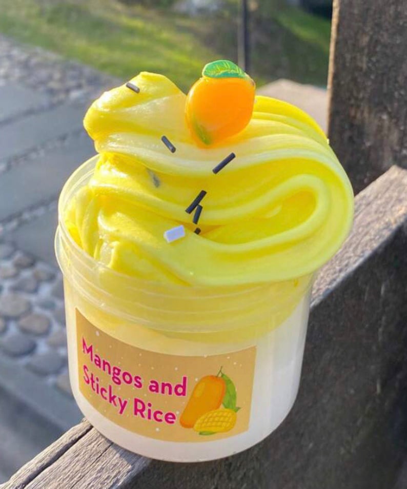Slime Kit Mango Theme With Clay, Sprinkles, and Glue Syrup Party