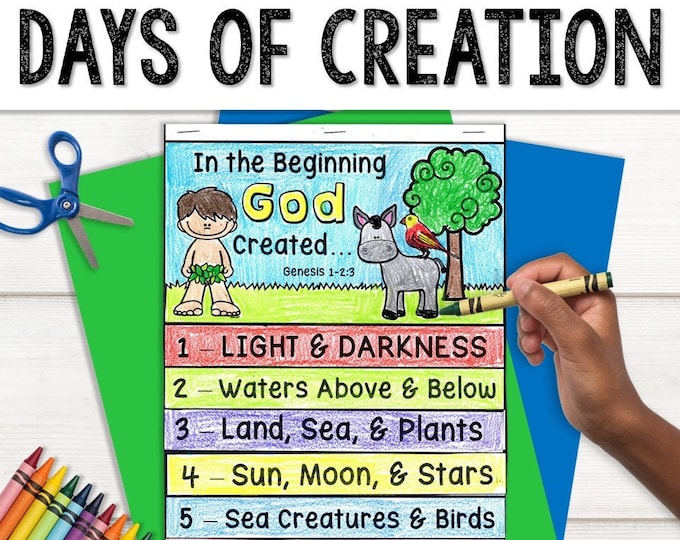 Days of Creation Craft | Bible Story | Sunday School Activity Printable ...