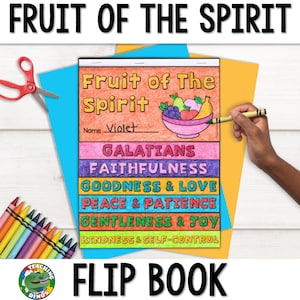 Fruit of The Spirit Craft Activity Flip Book | Christian Homeschool | Sunday School Printable Activity | Galatians 5:22-23 Coloring Pages